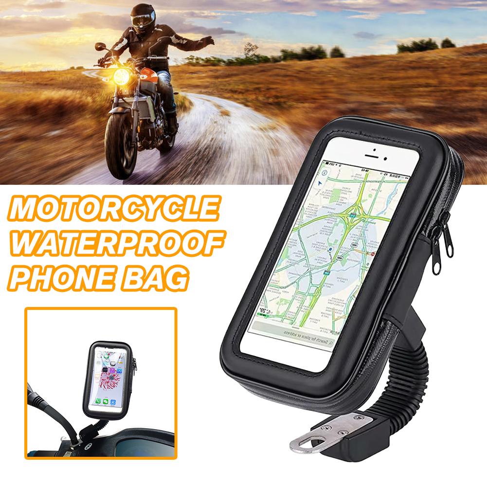 Motorcycle Telephone Holder Support Moto Bicycle Rear View Mirror Stand Mount Waterproof Scooter Motorbike Phone Bag
