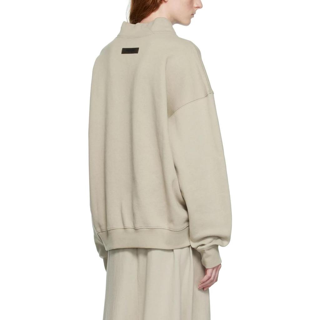 Fear Of God Essentials FW22 Smoke Mock Neck Pullover Fleece Sweatshirt Women sweatshirt Ash-Gray FOG-FW22-824