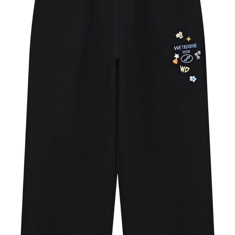 We11done Ss26 Bear Print Casual Pants Unisex bottoms WD-TA1-26-850-U-BK
