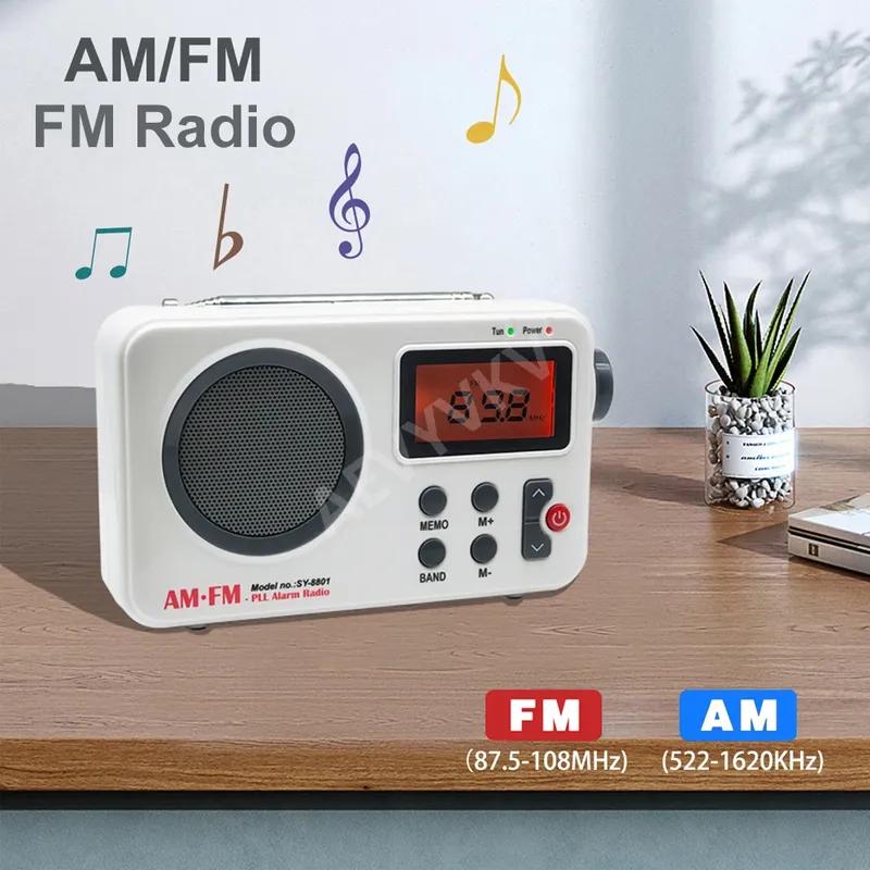 Tragbares Radio FM & AMLCD-Bildschirm unterstützt 5-V-Eingang Bass AM-Radio Timer Alarm Timer Abschaltung Speicher Frequenz Programm Weiß & Schwarz