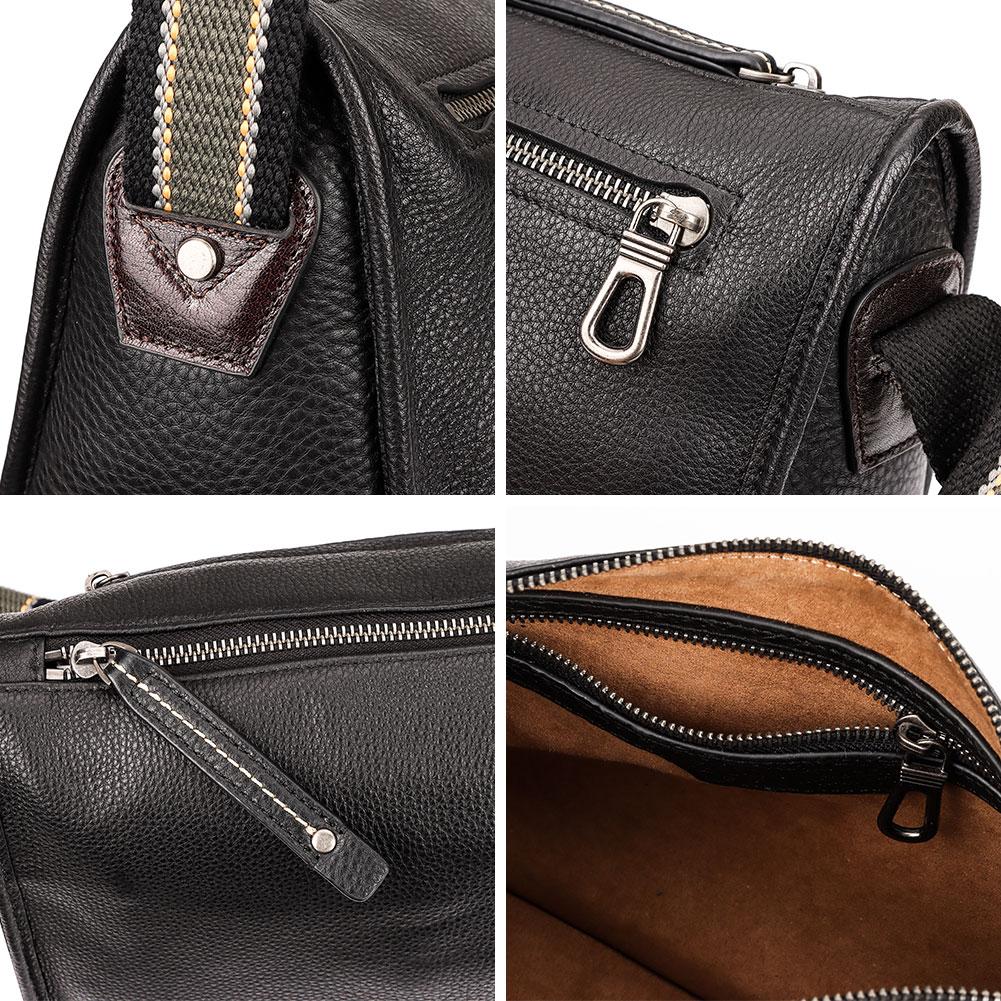 Humerpaul Men Leather Shoulder Bag High-quality Large Capacity and Multi-function Design