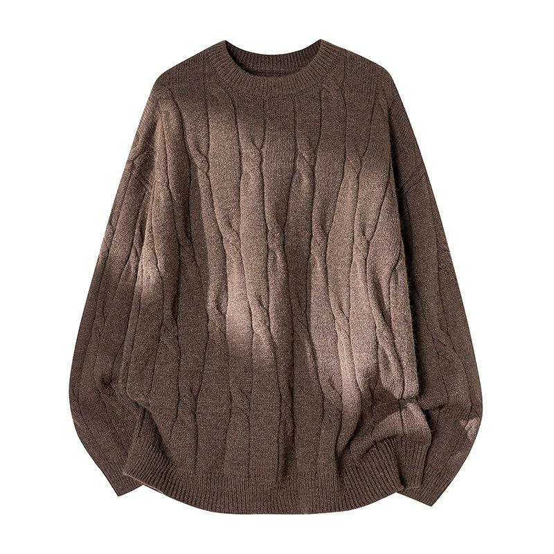 2026 Jugend Japanischer Stil Grobstrick Lockerer Pullover für Herren - Herbst/Winter Langarm Rundhals Trendige Partner Strickware