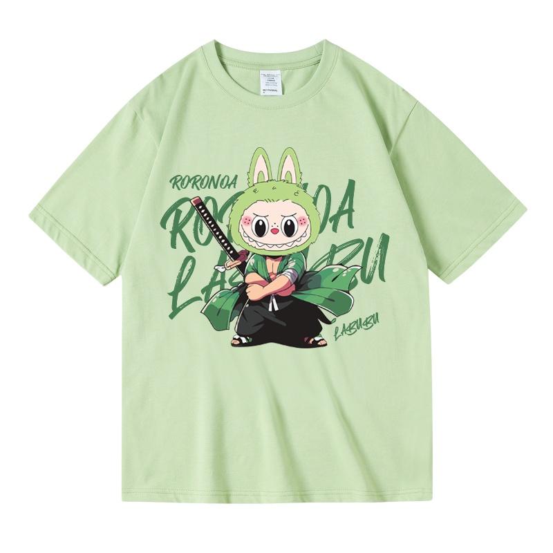 Labubu Studentské Volné Kreslený Potisk Dětská Trička Léto Všestranný Top Chlapecké Dívčí Tričko