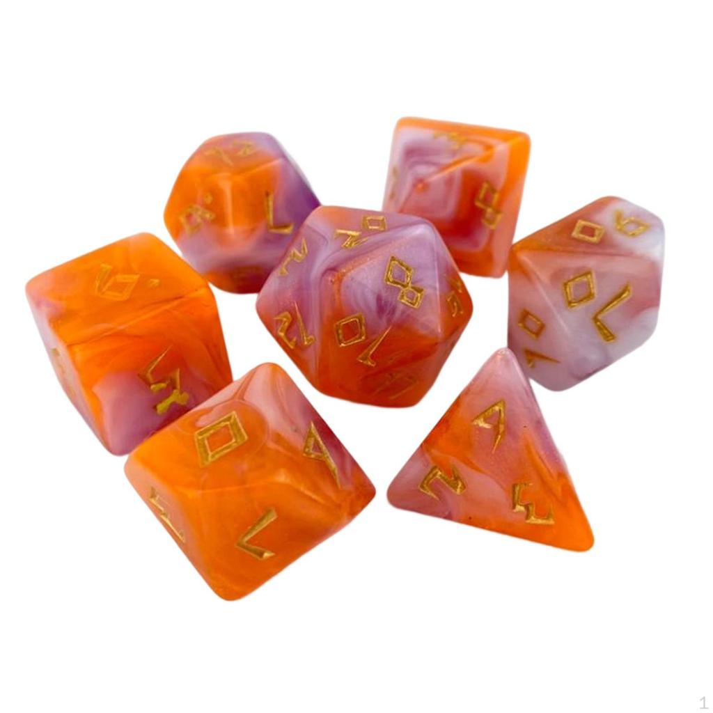 7 Pieces D4 D6 D8 D10 D12 D20 Multi Sided Dices Polyhedral Dice for Kids Toy Collection