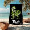 Personalisierbares Ultra-Weiches Strandtuch mit Dinosaurier-Thema, Ideal für Pool - Camping, Tauchen - Perfekter Reisebegleiter, Lebendiges Strandtuch.