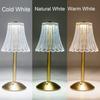 New Rechargeable Modern Crystal Table Lamp - Elegant Touch Dimming USB LED Night Light for Bedroom Decor and Ambient Lighting
