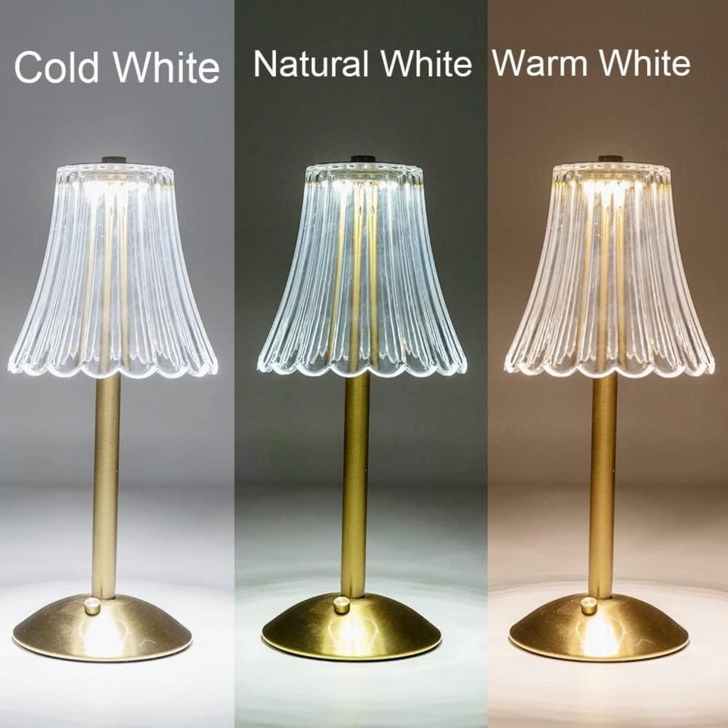 New Rechargeable Modern Crystal Table Lamp - Elegant Touch Dimming USB LED Night Light for Bedroom Decor and Ambient Lighting