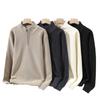 Men's Trendy Woolen Half-Zip Sweater with Velvet Lining - Warm Stand Collar Knitwear