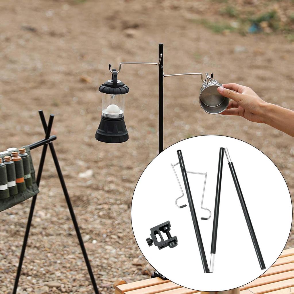 Satın alın Aluminum Alloy Camping Lamp Post Pole with Storage Hook