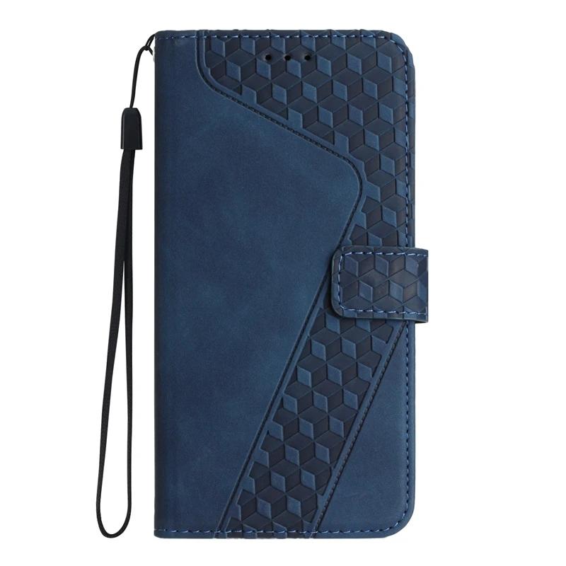 For Samsung Galaxy S24 Ultra Case 3D Geometric Lattice Leather Flip Wallet Case On sFor Samsung S24 Ultra S 24 Plus Phone Cover