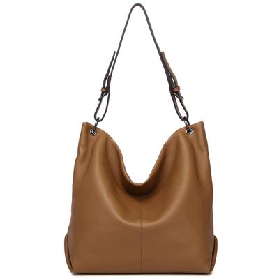 Large Casual Genuine Leather Shoulder Bag Women Luxury Real Cowhide Handbags Female Daily Crossbody Hobo Messenger Bucket Bag