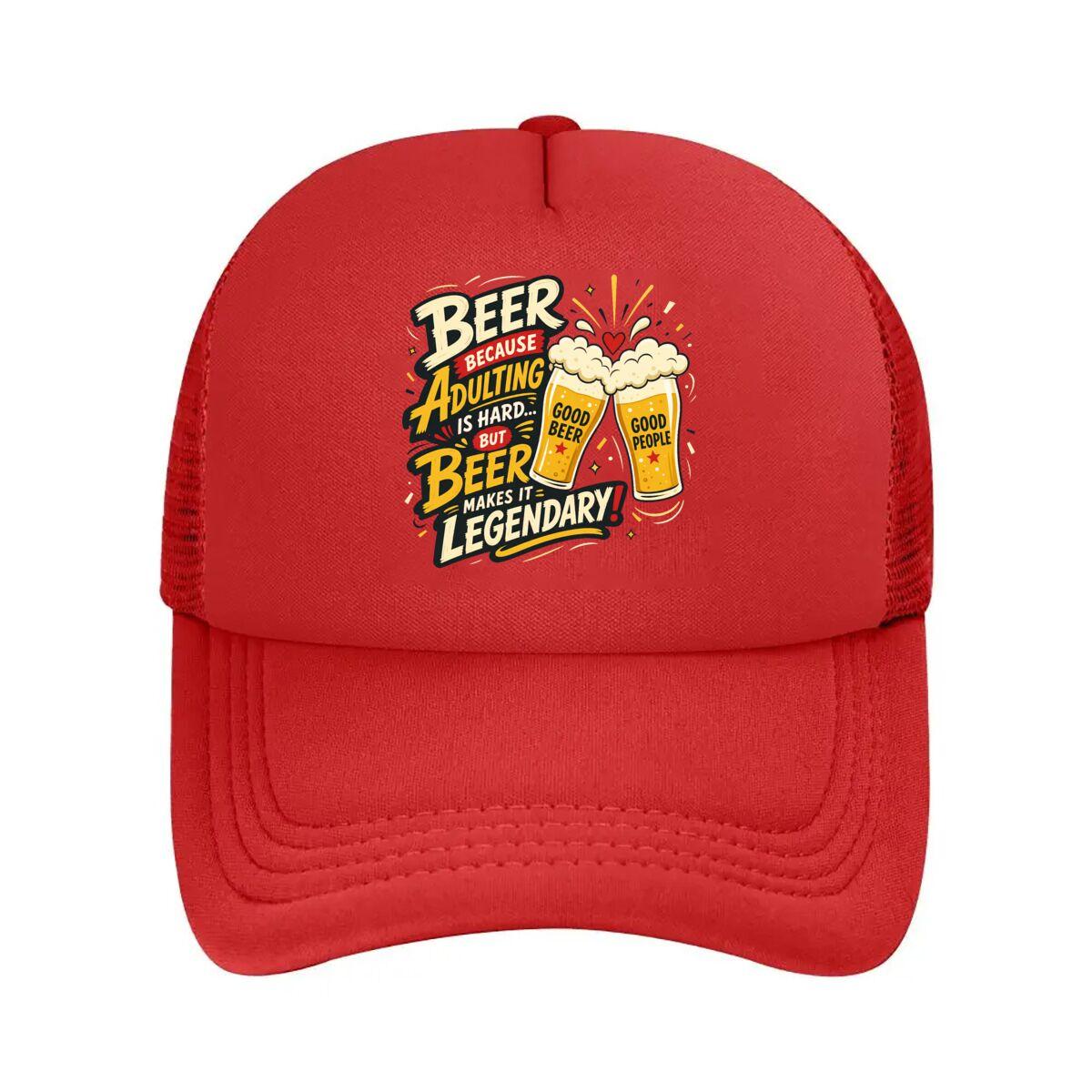Funny Spanish Beer Cheers Graphic Mesh Baseball Cap Hip Hop Adjustable