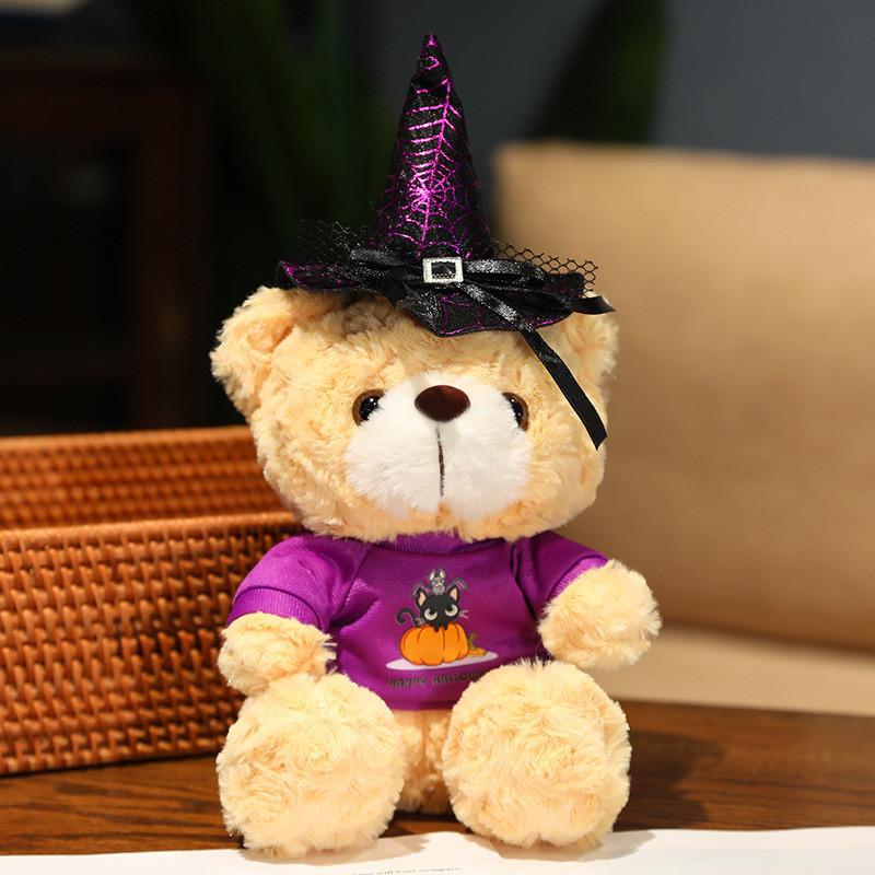 Halloween Hat Witch Teddy Bear Plush Toy Stuffed Doll Bedroom 28cm Decoration