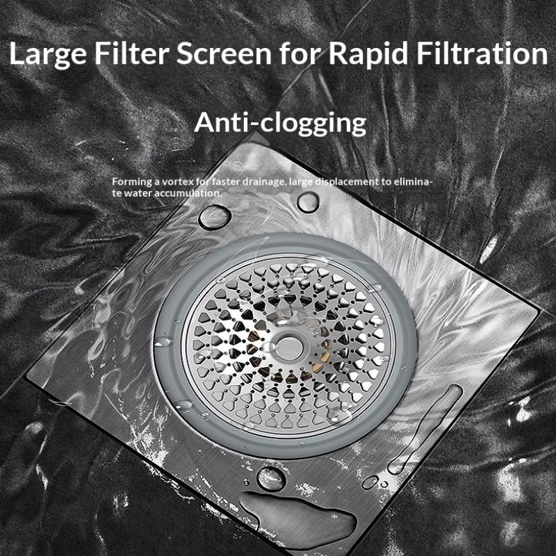 Stainless Steel Floor Drain Filter Anti-Clog Anti-Odor Insect Proof Drain Cover for Kitchen Bathroom Outdoor Patio