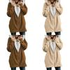Gemütlicher Damen Teddybär Flauschiger Mantel Kapuzenjacke aus Kunstfleece Oberbekleidung für ultimativen Komfort