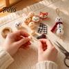Kit Artigianali Stagionali Ornamento in Perline di Legno di Natale Kit Fai da Te, Crea 4 Ciondoli con Perline, Realizzazione Artigianale Decorazioni Sospese Festività per Albero