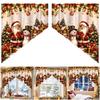 Cartoon Santa Snowman Short Curtains Red Triangle Curtains Christmas Curtains  Window Decoration