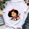 Mafalda T-shirt Women Summer Harajuku Letter Print Short Sleeve Fashion Creativity Casual Girl Tops Tee 90s Cartoon Tshirt Femme