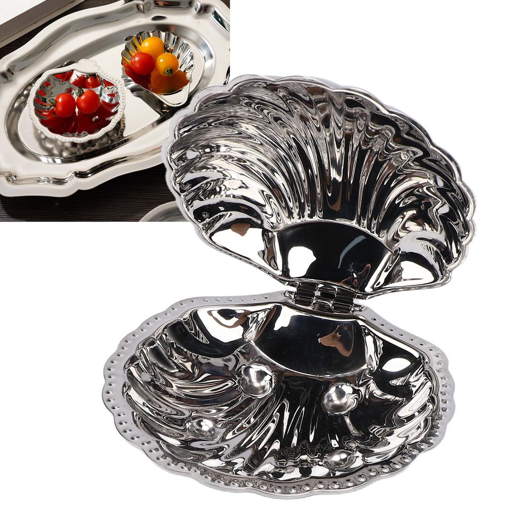   Jewelry Dish Trinket Tray Decorative Jewelry Plate Serving Tray for Nuts Appetizers Home Party Decor Silver Finish