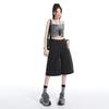Fashion Summer Black Gray High Street Loose Wide Leg Straight Cropped Capri Denim Pants For Women Trendy Versatile Slimming AllMatch Daily Wear