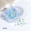 Mermaid Iridescent Nail Art Beads - Glass Rhinestone Half-Rounds for DIY Nail Decoration