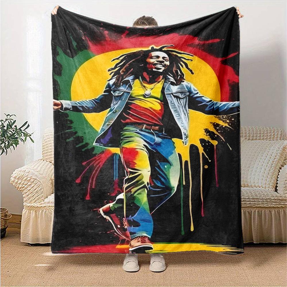 Bob Marley Blanket Durable Comfort Perfect for Office Livingroom Seaside Four Seasons Universal Warmthful Decor