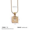 Stainless Steel Electroplated 26-Letter Pendant Necklace with Round Snake Chain