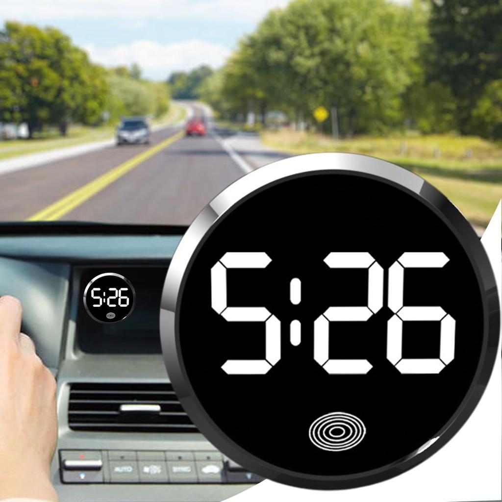 Yulokdwi Auto-Uhr - Touch-Control Auto-Uhr, Tragbare Leichte Uhr mit LED-Anzeige