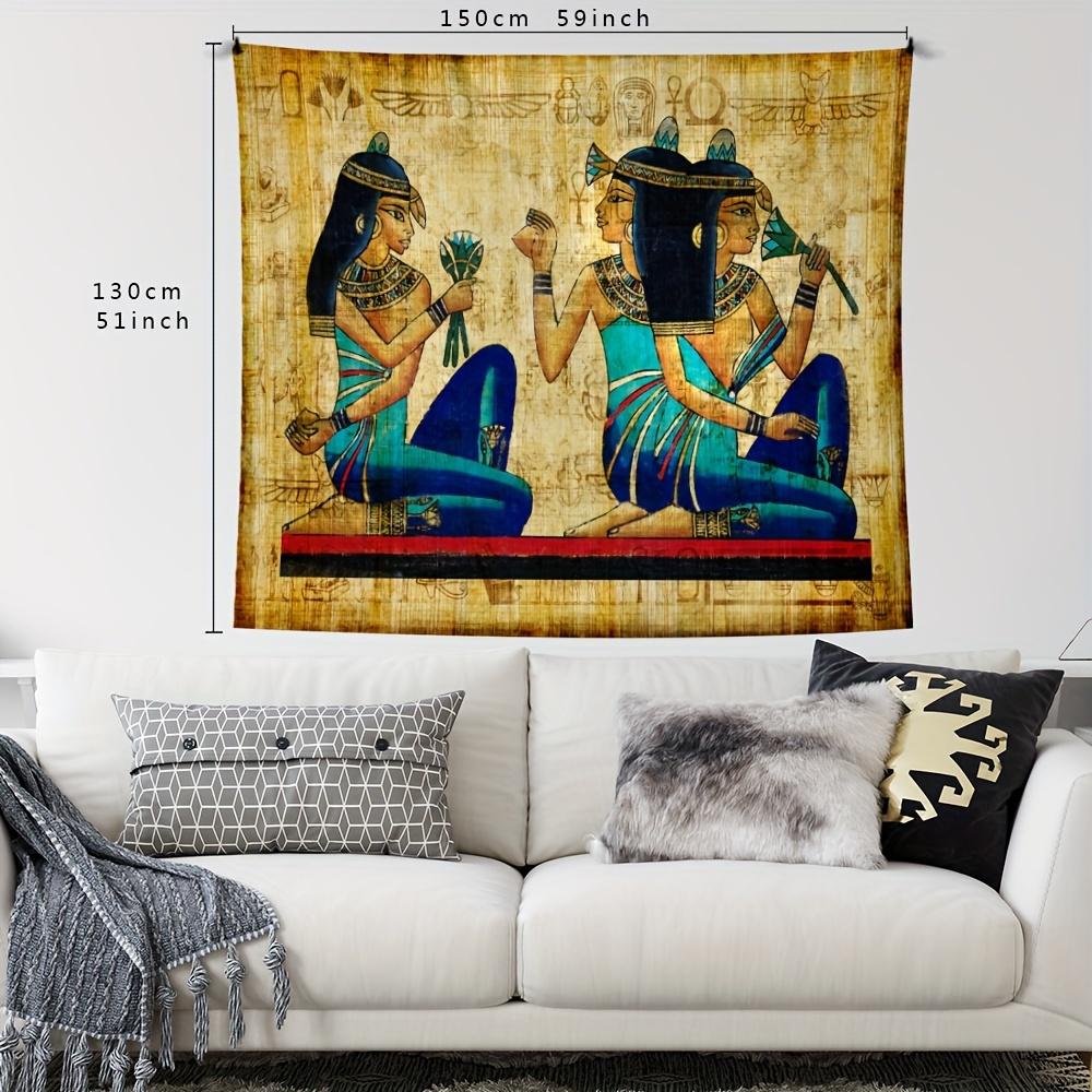 VIKAMA Ancient Egyptian Papyrus Painting Tapestry Retro Pharaoh Maid Totem Mysterious Exotic Style Living Room Decoration