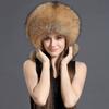 Nuovo cappello Lei Feng in vera pelle con pelliccia di volpe cappello di pelliccia autunno e inverno cappello da donna nord-orientale pelo di procione cappello grande a cinque pompon cappello alla moda