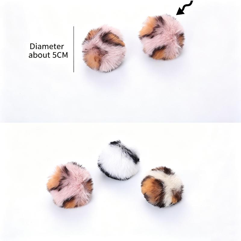 5Pcs Leopard Print Plush Catnip Balls Soft Interactive Toy Balls For Cats Dogs Self‑Play Relieve Boredom Improve Emotions