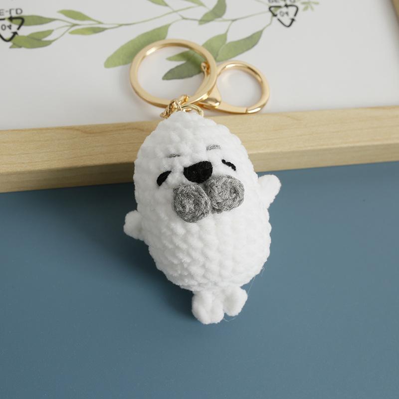 Niedliche Robbenpuppen-Schlüsselanhänger Handarbeit Meerestiere Serie Häkel-Schlüsselanhänger für Taschenanhänger Gestrickte Robbenpuppen-Accessoires Großhandel