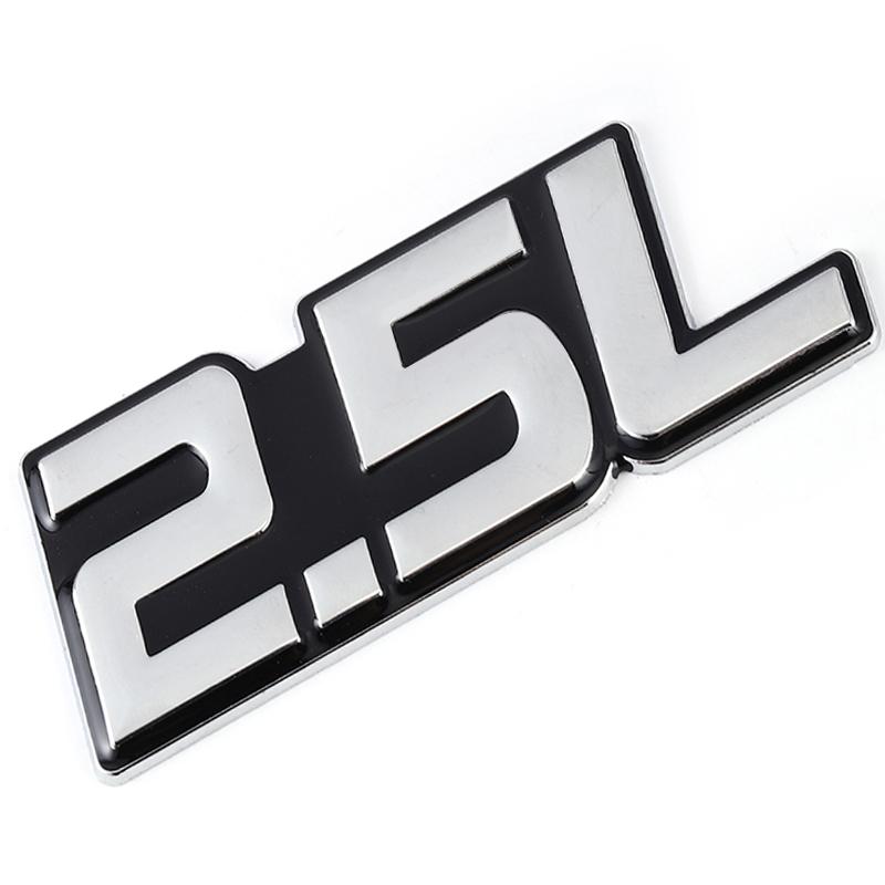 3D Metal Car Sticker 2.0L 2.2L 2.3L 2.4L 2.5L 2.8L 3.0L 3.5L Logo Emblem Badge Decals for BMW Audi Volkswagen Ford Toyota Honda