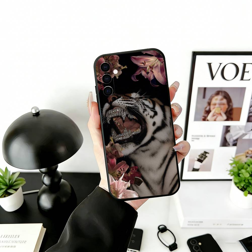 Fashion leopard print Phone Case For Samsung Galaxy A73,A72,A71,A70,A53,A52,A51,Soft Silicone Black Cover