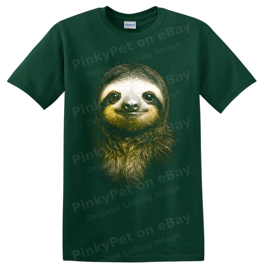 Sloth T Shirt Cute Animal Portrait Nature Lover Gift Tee
