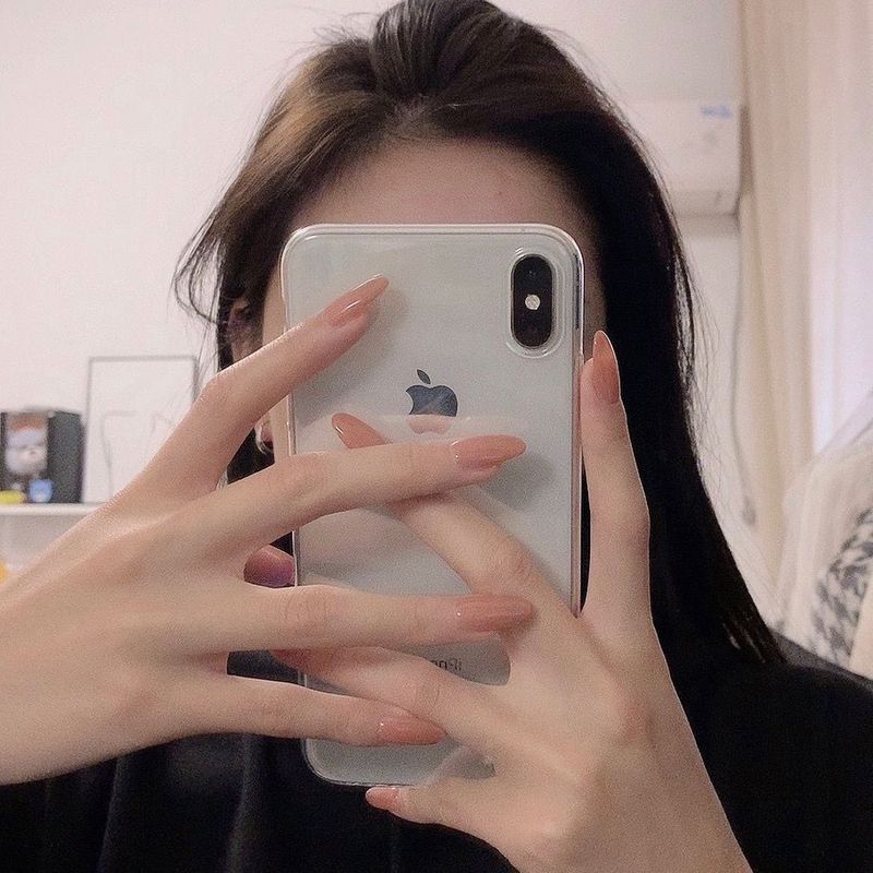 

Nail Stickers Finished Bride Nail Tip Shell Gold Foil Nude Gentle Fake Nail Patch Removable Wear Armor Lasting Jelly nude-medium long round head