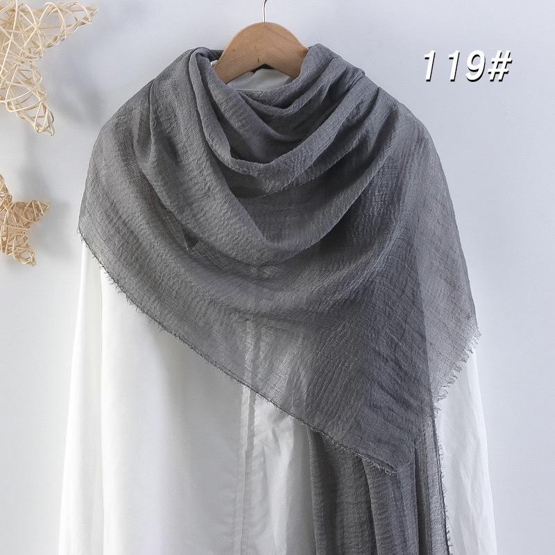Sciarpa da donna in cotone lino seta - Per tutte le stagioni, colore unito, versatile foulard per testa e parasole