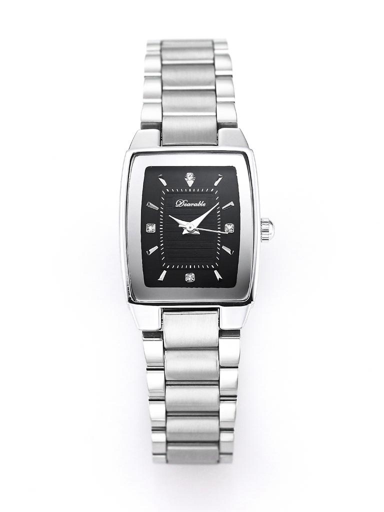 Ladies Stainless Steel Quartz watchSimple and Elegant Waterproof Diamond Square Wristwatch