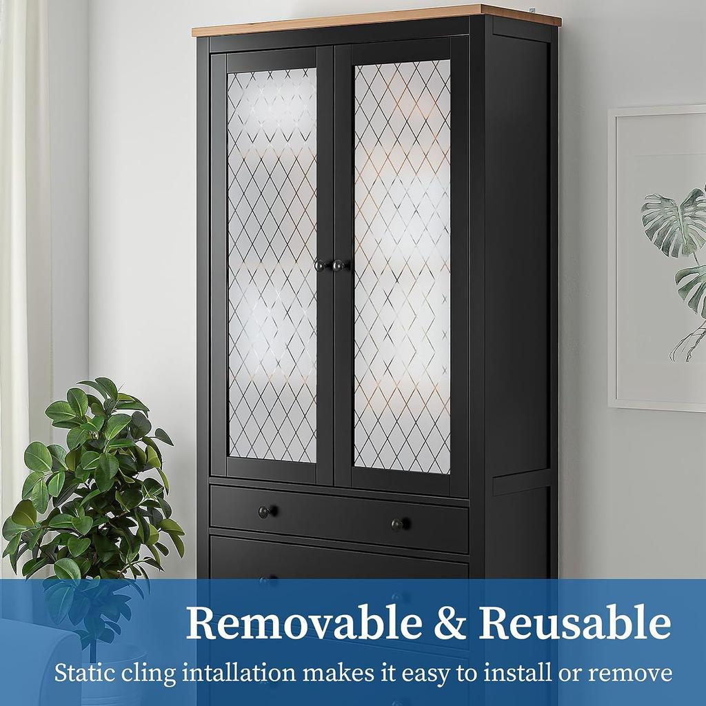 Frosted Window Privacy Film Opaque Static Cling Adhesive VInyl for Home Heat Control UV Protection Window Stickers Decoration