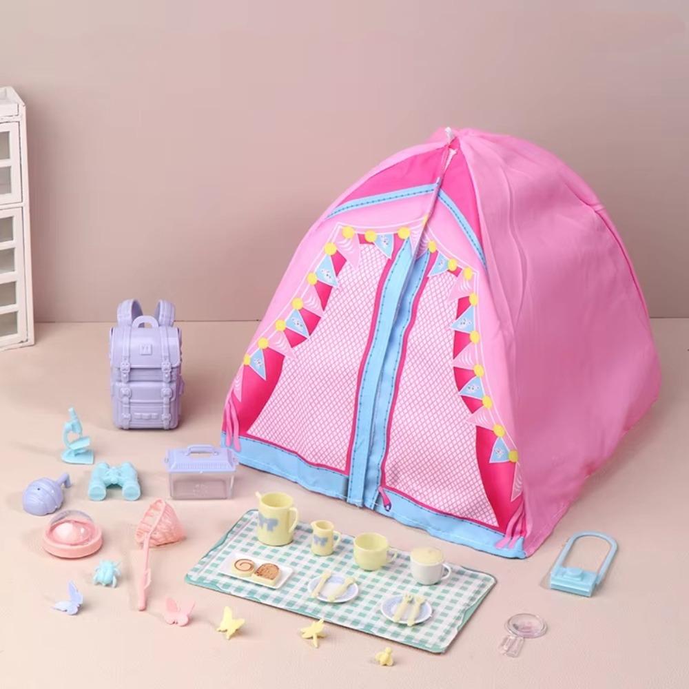 Simulated Doll Camping Kit Micro Scene Doll Mini Tent Doll Accessories Dollhouse Tent  1/12 Scale