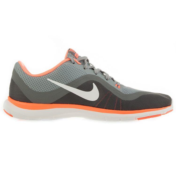 Nike Flex Trainer 6 Comfortable Shock Absorption Slip Resistant Durable Lightweight Low Top Training Shoes Women sneaker Gray Orange 831217-009