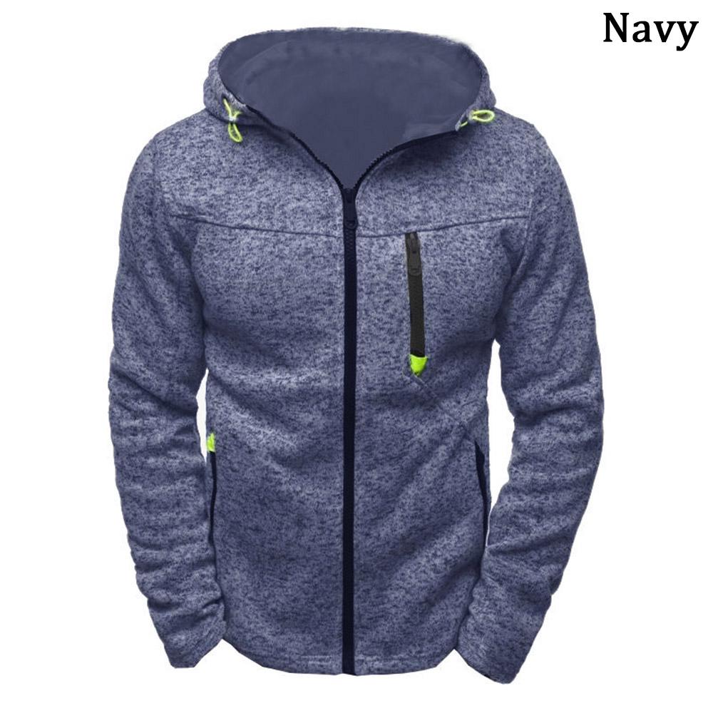 Men's Sports Leisure Jacquard Fleece Cardigan Sweater Hooded Jacketbuy