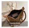 Women's Vintage Suede Tassel Crossbody Bag - Retro Frosted Shoulder Accessory for Autumn/Winter