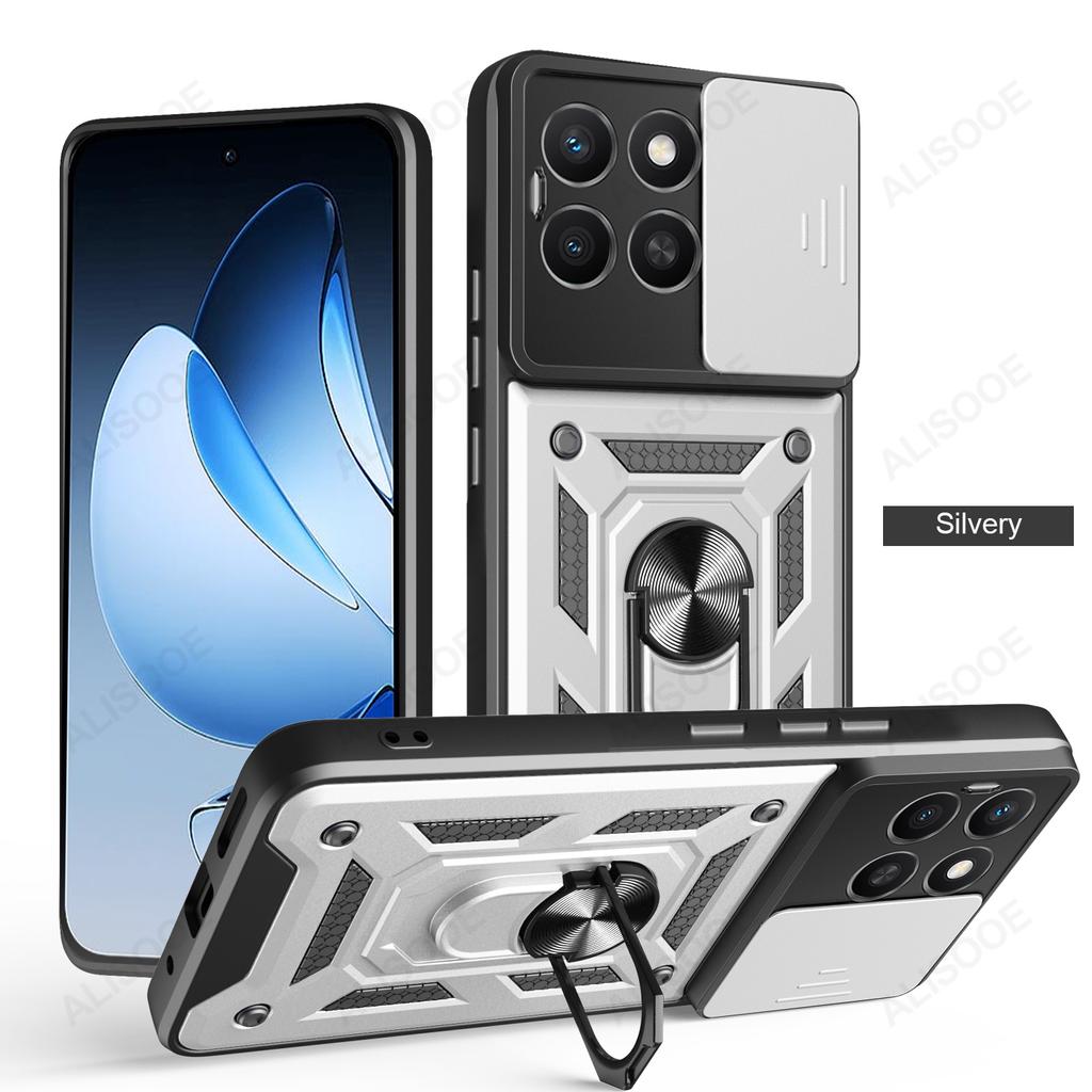 Slide Camera Cover for Honor X8C X7C X9C X6B X7B X8B X9B X6A X7A X8A X9A X6 X7 X8 Case Armor Ring Stand Holder Cover Capa Funda