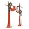 Artificial Wedding Arch Flowers Kit Orange With 2 Pcs Flowers 2 Pcs Drapes