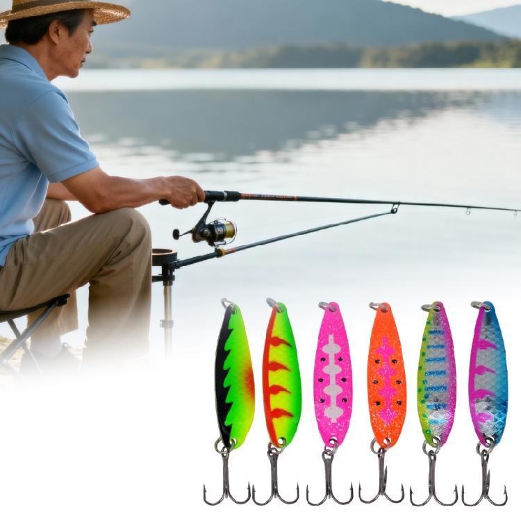 Spoon Metal Construction Spinner Baits Fish Lures Spinner Swimbaits Colorful Sequins Lures Baits Treble Hook Fishhooks
