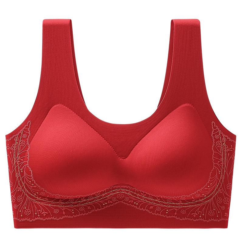 Seamless Back-Support Lift Bra with Wide Straps and Integrated Wireless Cups