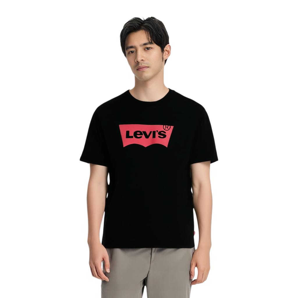 Levis Printed Letter Crew Neck T-Shirt Men Tops Black A4391-0001