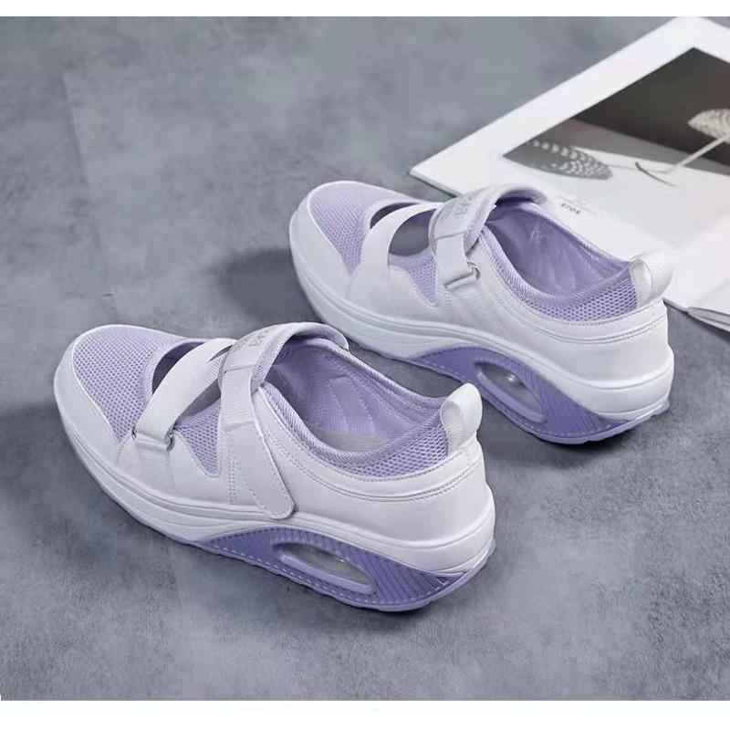 Summer new breathable cross-border hot sale air cushion women's single shoes thick-soled air cushion women's casual shoes Velcro shoes batch