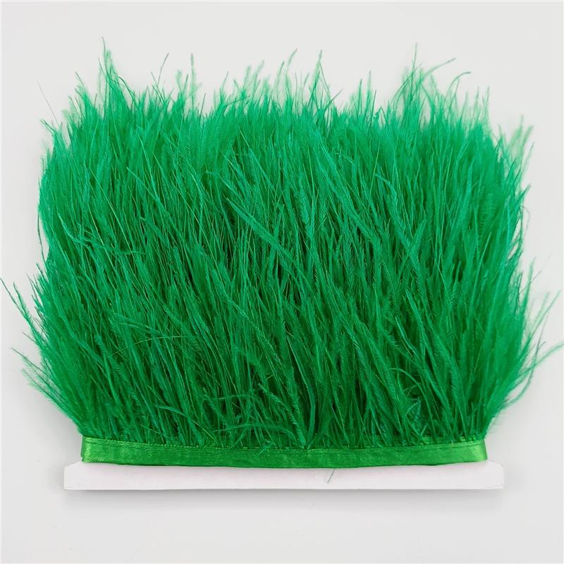 8-10cm Ostrich Feather Trims for Needlework and Handicraft Black Plume Skirt Decoration Natural Feathers Ribbon Fringe